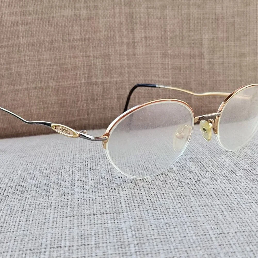 Escada Vintage Glasses Frame Half Rim Gold Tone Women Eyeglasses Frame only
